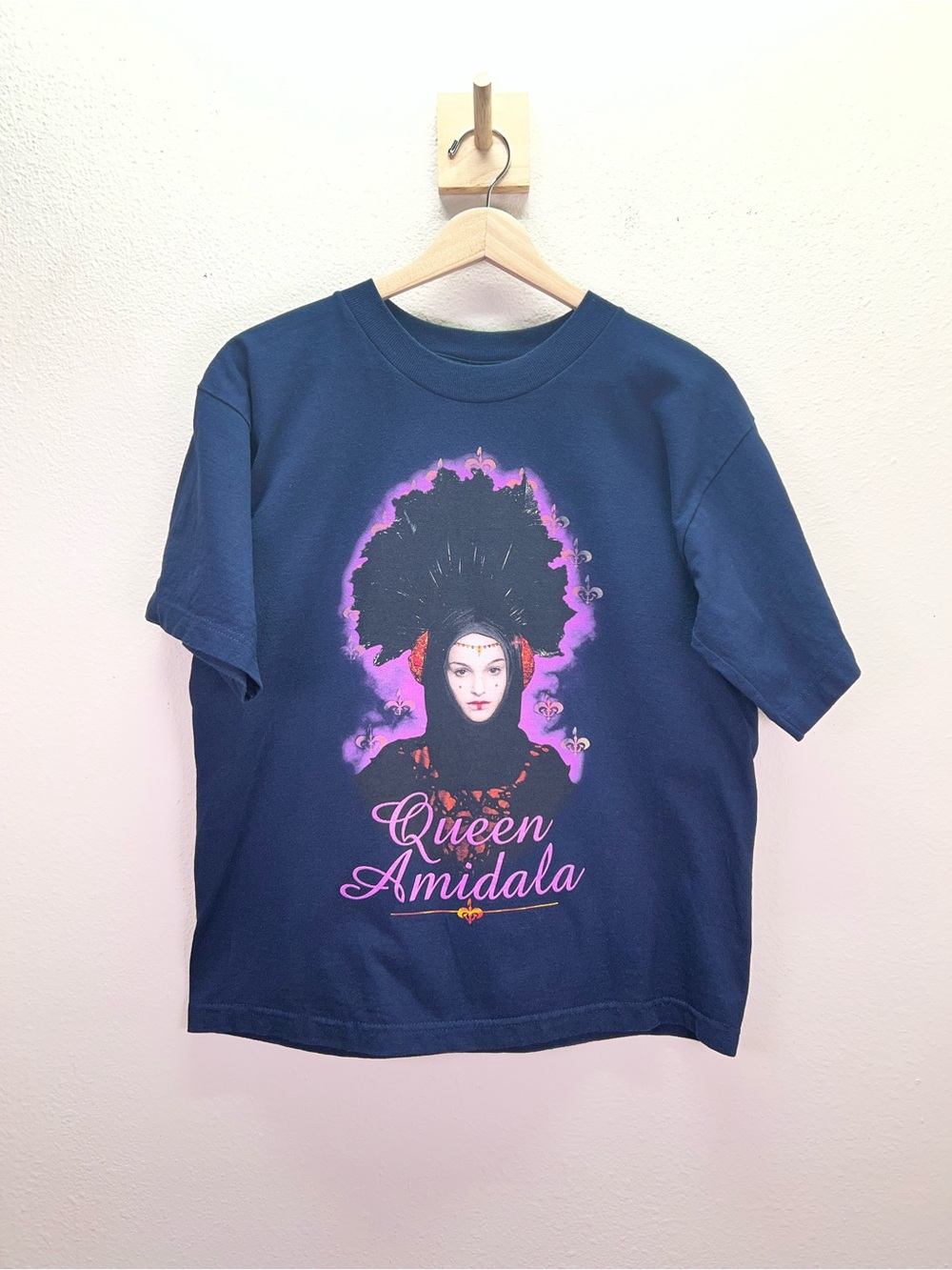 Vintage Star Wars Navy Blue Queen Amidala Graphic Tee Size XL